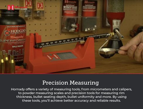 مقياس شعاع Hornady Lock-N-Load - مقياس مسحوق تناظري لإعادة تحميل المهام - من 0 إلى 500 نطاق قياس دقيق للحبوب، دقيق حتى 0.1 حبة - سهل القراءة، مقياس محفور بالليزر - العنصر 050109 in Kuwait