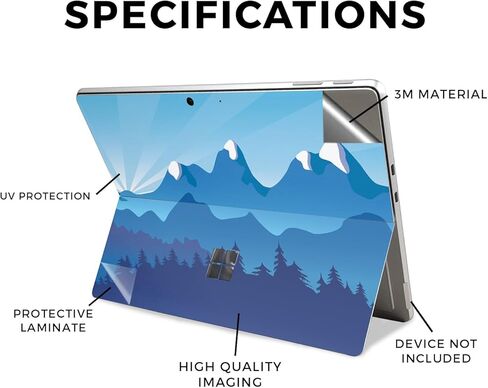 غلاف الكمبيوتر اللوحي متوافق مع Microsoft Surface Pro 11 (2024-2025) - الجبال الزرقاء - غطاء لاصق واقٍ من الفينيل الفاخر 3M - سهل الاستخدام | صُنع في الولايات المتحدة الأمريكية بواسطة MightySkins in Kuwait