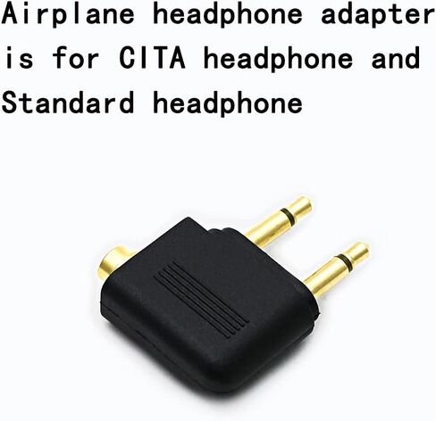 3.5mm Male to 3.5mm Female Airplane Headphone Adapter Gold Plated (2 Pack) in Saudi Arabia