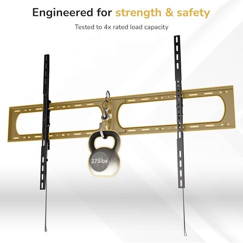 Mount-It! Heavy-Duty Tilting TV Wall Mount for 98–140 Inch TVs, 275 lb Capacity, Low Profile Tilt Bracket, 4× Load Tested Steel Mount, Max VESA 1200×800 in Saudi Arabia