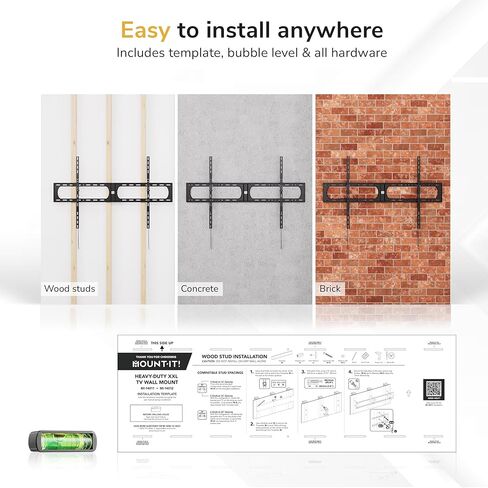 Mount-It! Heavy-Duty Tilting TV Wall Mount for 98–140 Inch TVs, 275 lb Capacity, Low Profile Tilt Bracket, 4× Load Tested Steel Mount, Max VESA 1200×800 in Saudi Arabia