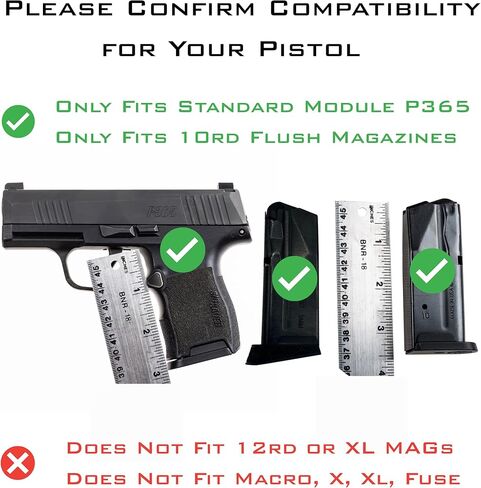 XTECH Tactical MTX 365 +0 Grip Extension, Fits Sig Sauer P365 - Made in USA, Same Grip Length as X/XL, Patented, Unique Design, Improves Grip & Control, Adds Confidence, Enhance Performance in Saudi Arabia