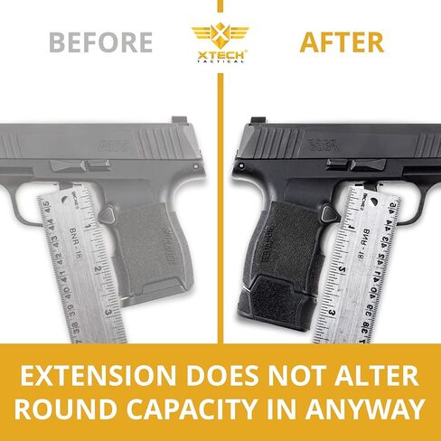 XTECH Tactical MTX 365 +0 Grip Extension, Fits Sig Sauer P365 - Made in USA, Same Grip Length as X/XL, Patented, Unique Design, Improves Grip & Control, Adds Confidence, Enhance Performance in Saudi Arabia