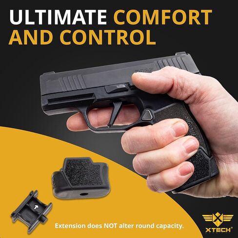 XTECH Tactical MTX 365 +0 Grip Extension, Fits Sig Sauer P365 - Made in USA, Same Grip Length as X/XL, Patented, Unique Design, Improves Grip & Control, Adds Confidence, Enhance Performance in Saudi Arabia
