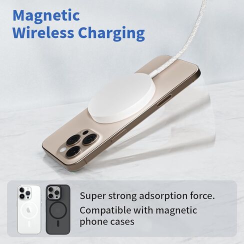 [25W/6FT] شاحن آمن iPhone 17 Mag مجدول، معتمد من Qi2.2، شاحن Apple Mag-Safe مع شحن 35W متوافق مع iPhone 17 Pro Max/16 Plus/16/15 Plus/15/Air/14/13 mini/12 mini، AirPods Pro 3 in Kuwait