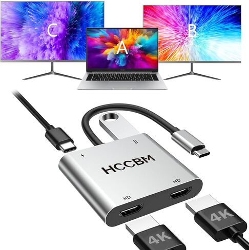 USB C إلى محول HDMI ، 3 في 1 محول USB C HUB مع إخراج 4K HDMI ، 100W PD & USB 3.0 ، محول AV الرقمي Multi Port لـ MacBook Pro/Air و iPad و iPhone و LAPTOP إلخ in Kuwait