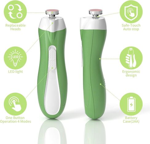 مبرد أظافر كهربائي للأطفال، ماكينة تشذيب أظافر الأطفال مع 6 رؤوس جلخ لحديثي الولادة والرضع والأطفال الصغار والبالغين، مقص أظافر كهربائي هادئ بمصباح LED، علبة تحمل علامة الاستخدام in Kuwait