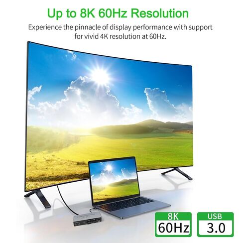 8K HDMI KVM Switch for 2 Monitors 2 Computers 4K 144Hz Dual Monitor HDMI USB 3.0 KVM Switcher 2 PC or Laptops Share 1 Set of Keyboard Mouse Printer and Scanner Support Extended Duplicate Mode in Saudi Arabia
