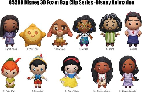 سلسلة Zootopia 1 - مشبك حقيبة قابل للجمع مقاس 5 بوصات - حقيبة عمياء (شكل عشوائي واحد) - سلسلة مفاتيح لشخصيات الرسوم المتحركة من ديزني / ملحق حقيبة الظهر | بضائع مرخصة رسميًا in Kuwait