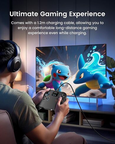 Transnovo Switch 2 Charging Grip Controller Compatible with Nintendo Switch 2 Joycons (2025), Double-lock Switch 2 Joy-con Grip with USB C Cable & LED Indicator, Controller Charger for Switch 2 Owners in Saudi Arabia
