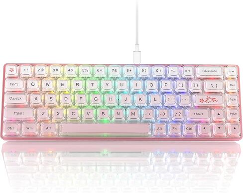 Womier 60% Percent Keyboard, WK61 Mechanical RGB Wired Gaming Keyboard, Hot-Swappable Keyboard with Blue Sea PBT Keycaps for Windows PC Gamers - Linear Red Switch in Saudi Arabia