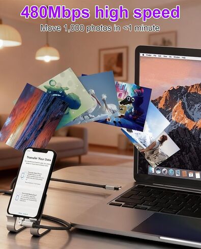 90 Degree iPhone Charger USB C Lightning Cable with 180° Rotating Head - 6.6FT Right Angle Lightning Cable Swivel Charger with MFi, 3A Fast Charging, Data Sync, Apple Carplay for iPhone14 13 12 11 X in Kuwait