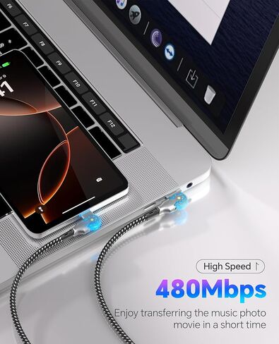 90 Degree Lightning Cable with 180° Rotating iPhone Charger Head - 6.6FT Right Angle Lightning Cable Swivel Charger Cord with MFi, 2.4A Fast Charging, Data Sync, Apple Carplay for iPhone14 13 12 11 X in Kuwait