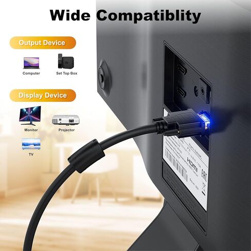 24+1 DVI to D-V-I Cable 5FT, Dual Link DVI Male to Male Digital Video Cable, Supports 2560x1600, for Gaming, DVD, Laptops, HDTV and Projector in Saudi Arabia