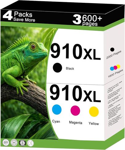 910 910XL خراطيش الحبر عالية الإنتاجية استبدال حزمة كومبو لـ HP 910 XL Work for OfficeJet Pro 8010 8015e 8020e 8025e 8022e 8028e 8035e 8020 8035 8028 8025 طابعات 4 عبوات - سماوي أرجواني أصفر أسود in Kuwait