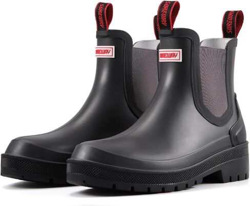 SUREWAY Women's Short Ankle Rain Boots,Waterproof Rubber Garden Shoes,Slip Resistant Chelsea Rain Boots For Ladies in Saudi Arabia