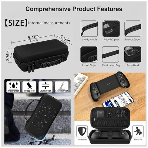 G8 Plus Bluetooth Mobile Game Controller + PS Buttons + Case for Switch & iOS & Android & Tablets, Wireless Gamepad with Hall Effect Joysticks/Hall Trigger (G8 Plus + Hard Carrying Case) in Saudi Arabia