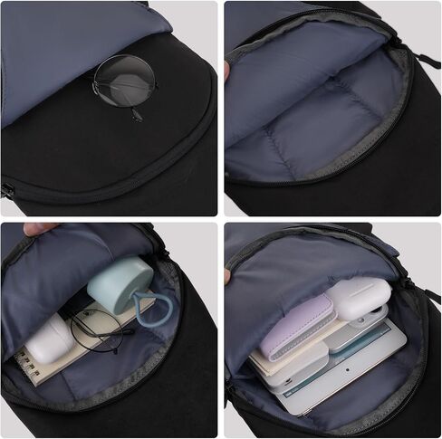 MOSISO Slim Crossbody Sling Backpack for Women Men, Lightweight Small Over Shoulder Cross Body Chest Backpack Unique Pleated Hiking Daypack for Travel Hiking Casual Commuting, Black in Saudi Arabia