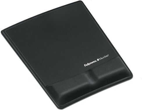 Fellowes Mouse Pad/Wrist Support with Mircoban Protection, Black (9181201) in Saudi Arabia