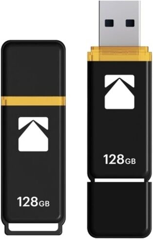 Kodak Classic K100 Cap and Body Series USB 3.2 Gen 1 Interface 128GB Flash Drive مع سرعة قراءة تصل إلى 20 ميجابايت في الثانية وسرعة كتابة تصل إلى 10 ميجابايت في الثانية (5 عبوات) in Kuwait