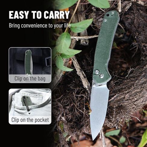 سكين جيب CJRB CUTLERY بيريت (J1925L) زر قفل EDC سكين كبير قابل للطي AR-RPM9 شفرة فولاذية ومقبض ميكارتا أخضر وردي خارجي للنساء والرجال للهدايا in Kuwait