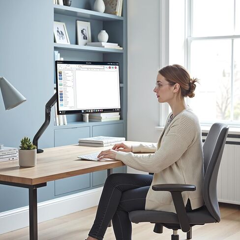 Okak Monitor Stand for Desk Single Monitor Arm Mount Computer for VESA Mounting Holes 75 and 100mm Stand Up to 26.4lbs, 15 to 27 Inch Screens Office Desk Accessories, Black in Saudi Arabia