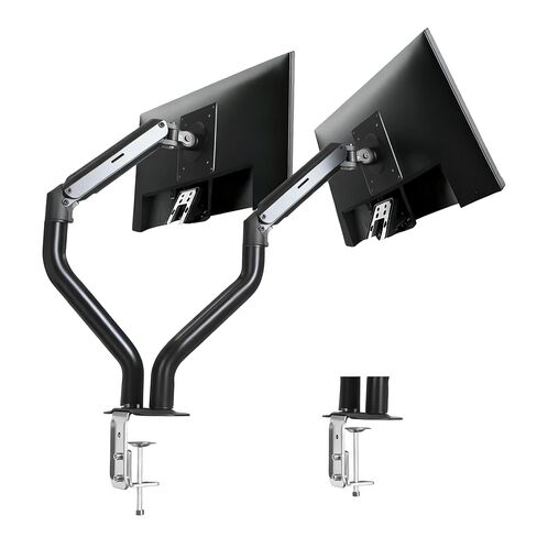 Okak Monitor Stand for Desk Single Monitor Arm Mount Computer for VESA Mounting Holes 75 and 100mm Stand Up to 26.4lbs, 15 to 27 Inch Screens Office Desk Accessories, Black in Saudi Arabia