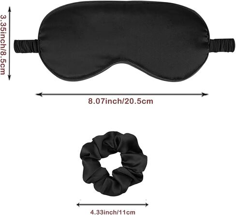 قناع عين الساتان 8 قطعة أقنعة النوم الحريرية حريري الغمامة اييشادي تعتيم عيون غطاء Scrunchies العلاقات الشعر هدايا الزفاف السفر in Saudi Arabia