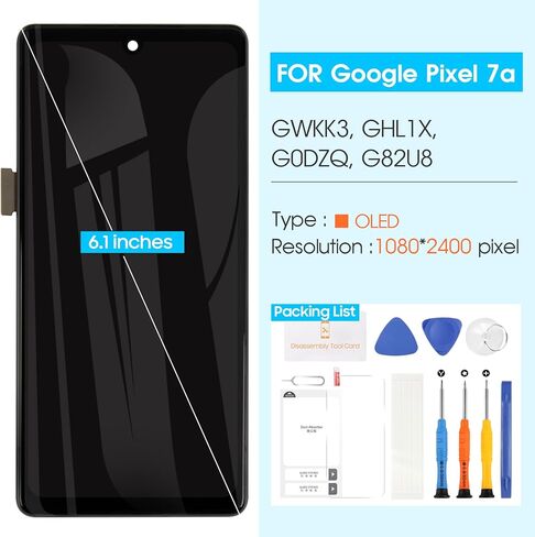 استبدال شاشة OLED لـ Google Pixel 7A LCD - لشاشة Pixel 7A LCD التي تعمل باللمس لشاشة Google Pixel 7A LCD محول الأرقام لوحة زجاجية مع إطار، GWKK3 GHL1X G0DZQ G82U8 in Kuwait