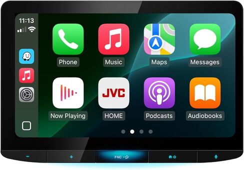 ستيريو سيارة JVC KW-Z1001W مع شاشة لمس عالية الدقة مقاس 10.1 بوصة - Apple CarPlay Android Auto اللاسلكي، تركيب DIN فردي، صوت عالي الدقة، شحن USB-C سريع، درجة احترافية in Kuwait