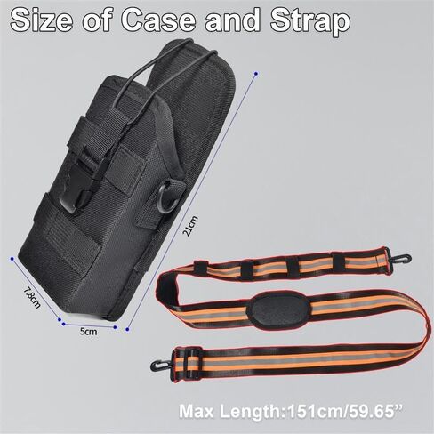 Universal Nylon Radio Pouch with Reflective Shoulder Strap, MOLLE Compatible Holster for BaoFeng Kenwood Yaesu Midland Motorola Radios, Adjustable for Security, Hiking, Hunting in Saudi Arabia