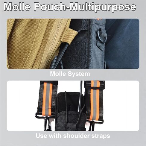 Universal Nylon Radio Pouch with Reflective Shoulder Strap, MOLLE Compatible Holster for BaoFeng Kenwood Yaesu Midland Motorola Radios, Adjustable for Security, Hiking, Hunting in Saudi Arabia