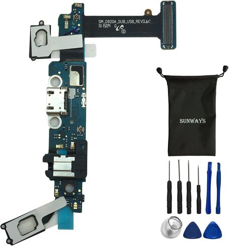 Sunways Dock Charger Connector Micro USB Battery Charging Port Flex Cable for AT&T Samsung Galaxy S6 G920A استبدال مع أدوات فتح الجهاز in Kuwait