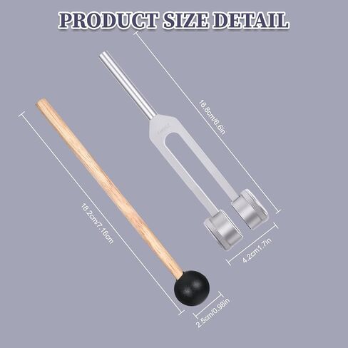 Tuning Fork for Healing 128Hz with Hammer, Sound Healing Therapy Frequency Tool for Meditation, Reiki Supplies Kit, Aluminum Alloy 128 Hz Wellness Instrument with Pouch in Saudi Arabia