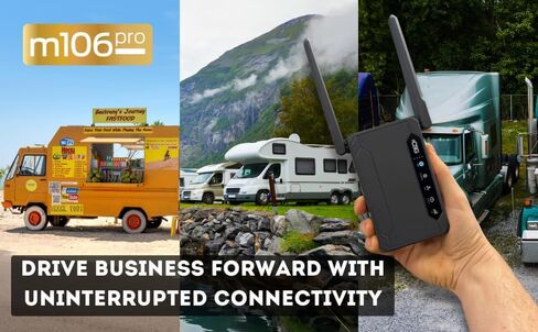 CSG m106 Pro 4G LTE Cellular Cat 12 موجه أعمال ثنائي الشريحة، مودم بوابة سفر محمول مع بطارية مدمجة لمدة 8 ساعات، Verizon، متوافق مع AT&T & T-Mobile، بديل LTE Wi-Fi Hotspot in Kuwait