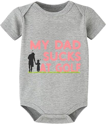My Dad Sucks At Golf Newborn Girls Outfit Short Sleeve Baby Boys Newborn Clothes White Baby Romper 3-6 Months Girl in Saudi Arabia