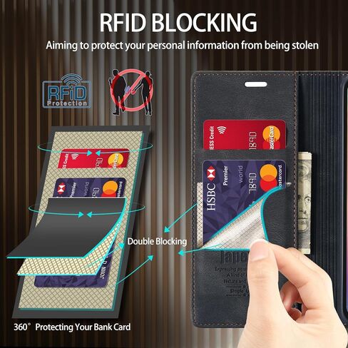 Moto G 5G 2025 Wallet Case with [RFID Blocking],Card Holder,Kickstand Magnetic,Leather Flip Case for Moto G 5G 2025 6.7 inch (Black) in Saudi Arabia