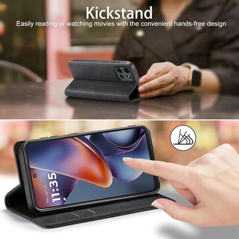 Moto G 5G 2025 Wallet Case with [RFID Blocking],Card Holder,Kickstand Magnetic,Leather Flip Case for Moto G 5G 2025 6.7 inch (Black) in Saudi Arabia