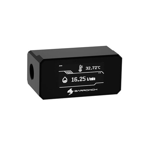 G1/4" Digital Flow Temperature Monitor for PC Water Cooling, OLED Display Water Sensor with Real-Time Coolant Flow/Temp Indicator, Flowmeter System Monitor, White in Saudi Arabia