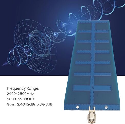 Zunate 12dBi ثنائي النطاق 2.4 جيجا هرتز 5.8 جيجا هرتز واي فاي اتجاهي PCB Yagi هوائي مع موصل SMA هوائي لاسلكي عالي الكسب لجهاز التوجيه PC محول FPV كاميرا بدون طيار التحكم عن بعد in Kuwait