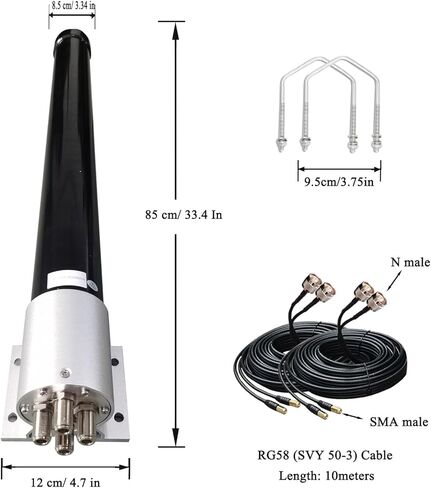 هوائي Omni Directional 4x4 MIMO 5G لـ t-Mobile، هوائي خلوي 4G/ LTE/ 5G لجهاز التوجيه والبوابات، Verizon، AT&T Home Internet، مع كابلين مزدوجين بطول 10 أمتار SMA in Saudi Arabia