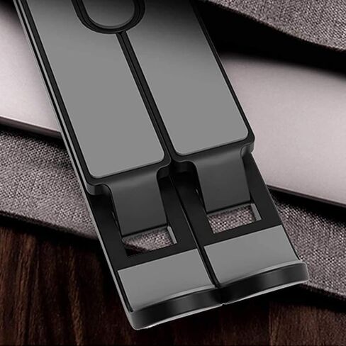 حامل كمبيوتر محمول محمول - قابل للطي وقابل لتعديل الارتفاع، تصميم تبريد سفلي، ABS سميك مضاد للانزلاق + سيليكون + محور حديدي، مثالي لأجهزة الكمبيوتر والأجهزة اللوحية، للاستخدام المنزلي والمكتبي، أسود in Saudi Arabia