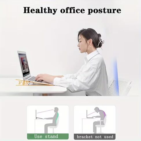 Premium Zinc Alloy Laptop Stand, 2-in-1 Ergonomic Adjustable Notebook Riser & Vertical Holder, Portable Foldable Computer Stand with Silvery Finish for Desk, Office, Travel, MacBook in Saudi Arabia