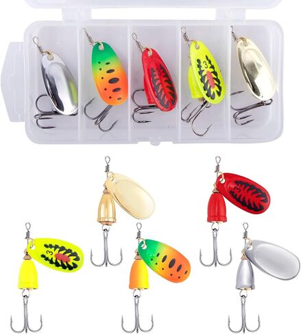 Dr.Fish Inline Fishing Spinner Kit 1/4oz, Freshwater Fishing Lures Bell Spinnerbait French Blade Trout Bass Walleye Lures in Saudi Arabia