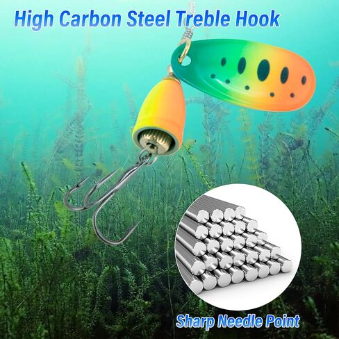 Dr.Fish Inline Fishing Spinner Kit 1/4oz, Freshwater Fishing Lures Bell Spinnerbait French Blade Trout Bass Walleye Lures in Saudi Arabia