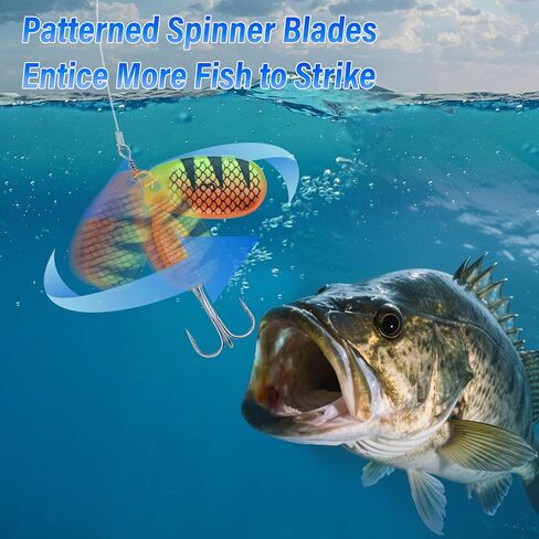 Dr.Fish Inline Fishing Spinner Kit 1/4oz, Freshwater Fishing Lures Bell Spinnerbait French Blade Trout Bass Walleye Lures in Saudi Arabia