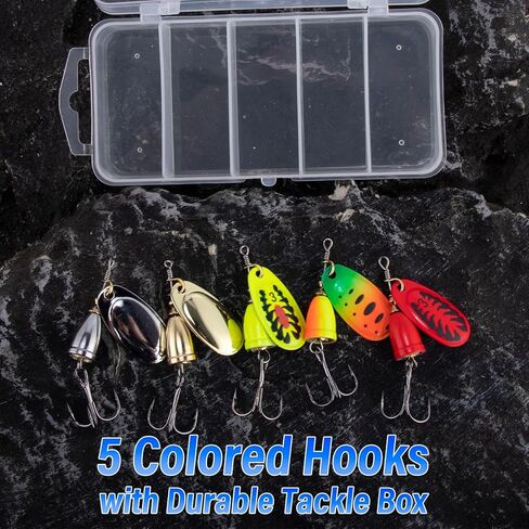 Dr.Fish Inline Fishing Spinner Kit 1/4oz, Freshwater Fishing Lures Bell Spinnerbait French Blade Trout Bass Walleye Lures in Saudi Arabia
