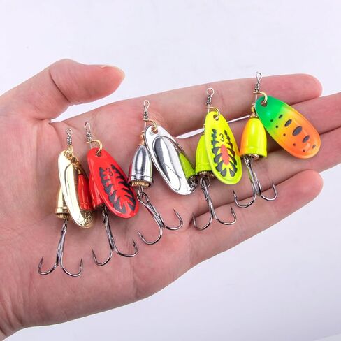 Dr.Fish Inline Fishing Spinner Kit 1/4oz, Freshwater Fishing Lures Bell Spinnerbait French Blade Trout Bass Walleye Lures in Saudi Arabia