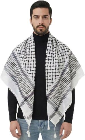 وشاح كوفية فلسطينية، وشاح فلسطين بشرابة، شماغ تكتيكي لغطاء الرأس للرجال والنساء in Kuwait