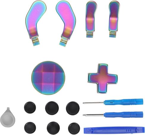 Metal Thumbsticks Replacement Parts Kits,Accessories for Xbox One Elite Series 2 Controller, Joysticks, Paddles Kit (Purple) in Saudi Arabia